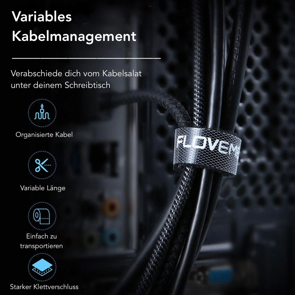 SKIT variables Kabelmanagement Kabelsalat orgnanisierter Schreibtisch variable Länge starker Klettverschluss