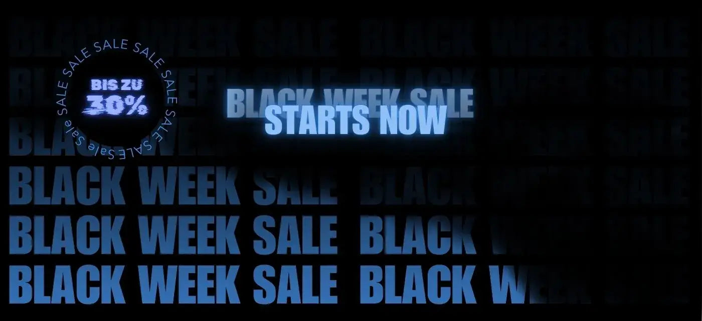 Teaser Bild Black Week Sale. Bis zu 30% sichern. 