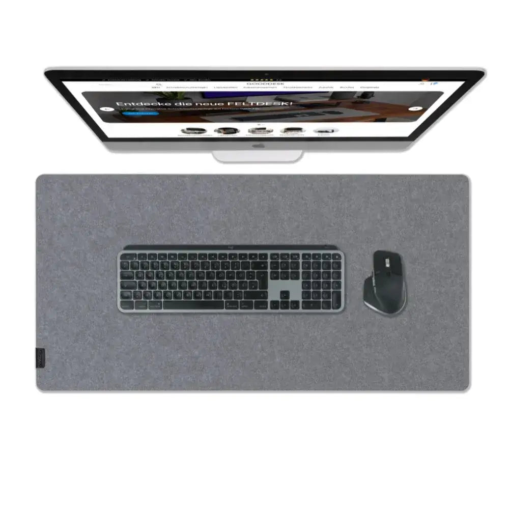Schreibtischunterlage Filz mittelgrau kühlend wärmend Tastatur Maus ergonomisch rutschfest Größe L