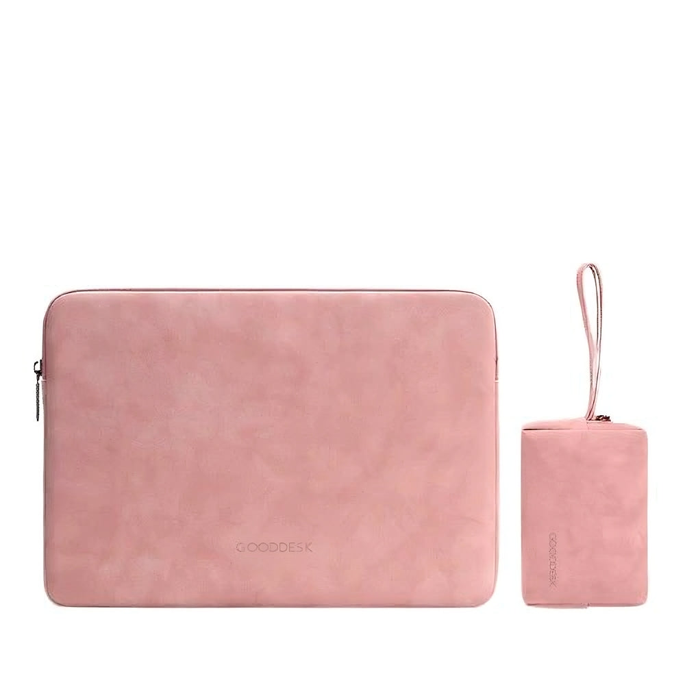 LCASE Laptoptasche Kunstleder außen samt von innen rosa set