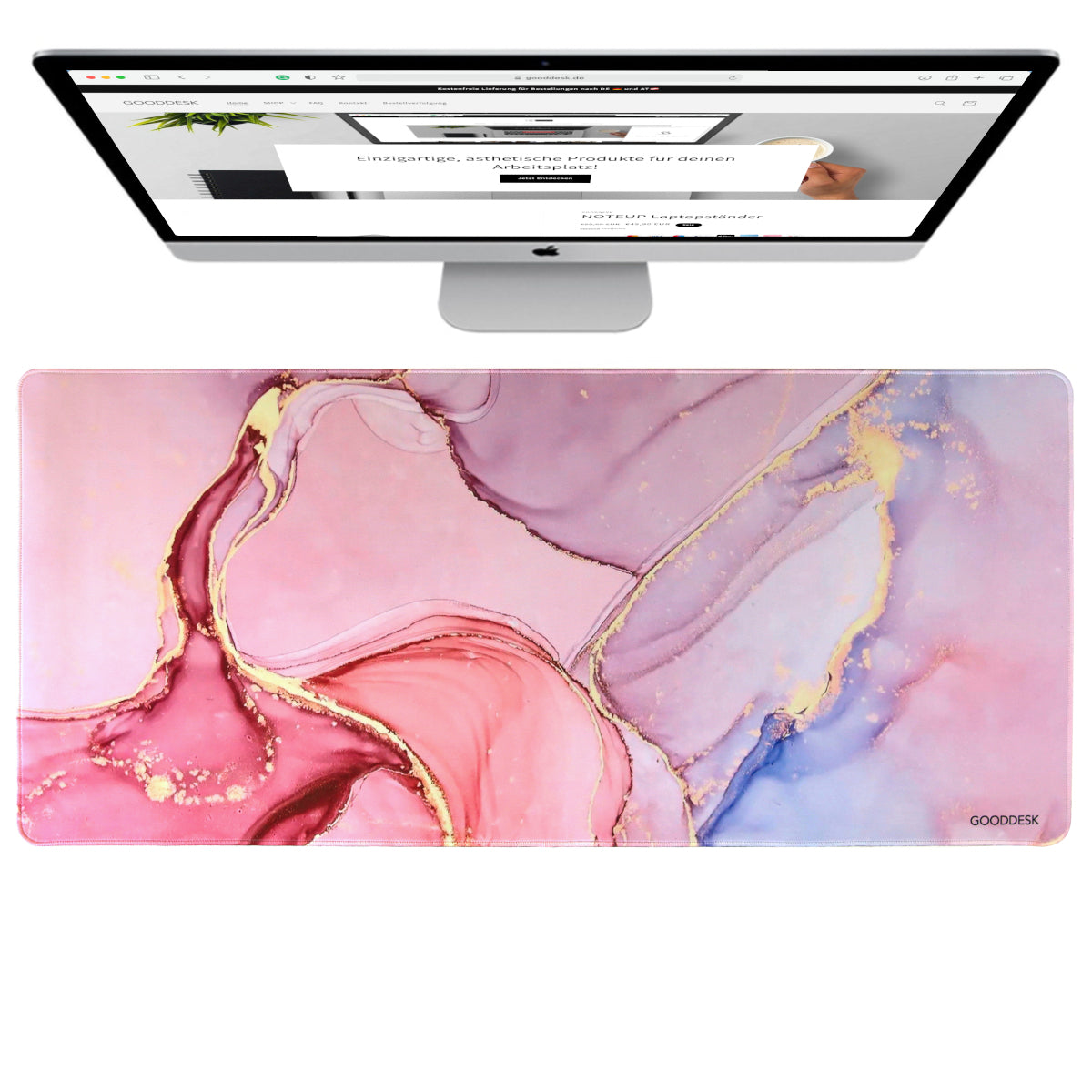 MAMORDESK Schreibtischunterlage Desk mat Mamor design Farben pink rose gold blau rot ergonomisch Farbe Cream Jade